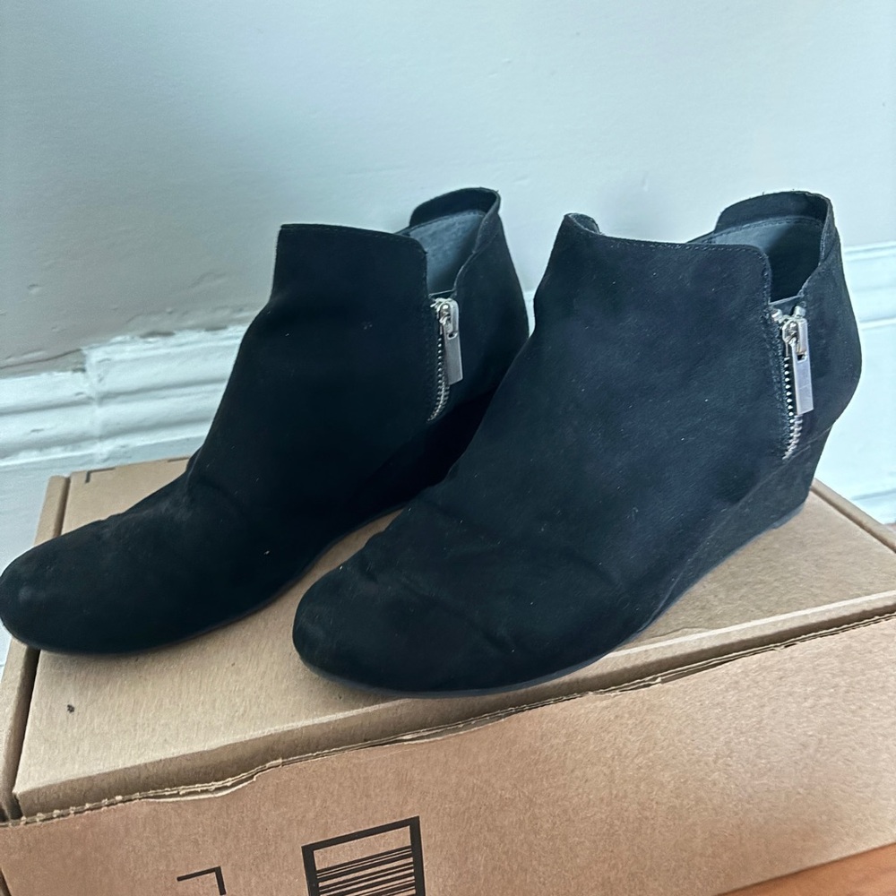 Dolce Vita Black Ankle Booties with Wedge Heel
